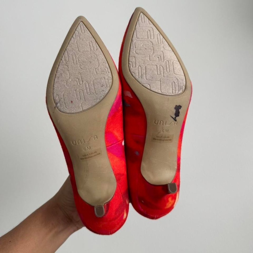Y2K Coral Orange Heel Size 6 coral pink red y2k 90s bright color - Picture 7 of 8